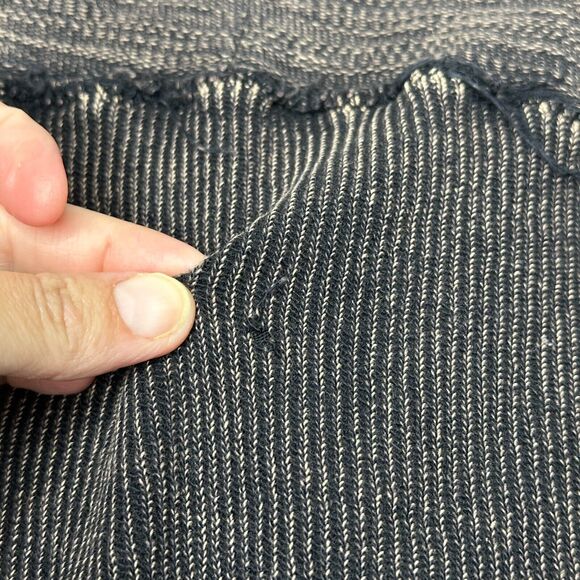 Free People Pullover Top XS Black Wash Snap Front Ribbed Grunge Dark Casual Punk - Picture 6 of 7